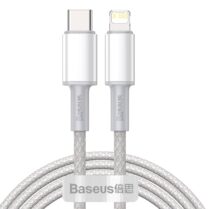 כבל סנכרון וטעינה Baseus High Density Braided Fast Charging Data Cable Type-C to iP PD 20W באורך 2 מטר- צבע לבן
