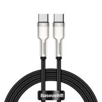 כבל סנכרון וטעינה Baseus Cafule Series Metal Data Cable Type-C to Type-C 100W באורך 1 מטר – צבע שחור
