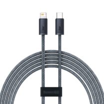 כבל סנכרון וטעינה BASEUS Type-C to iPhone Dynamic 20W עם תמיכה בטעינה מהירה באורך 2 מטר – אפור כהה