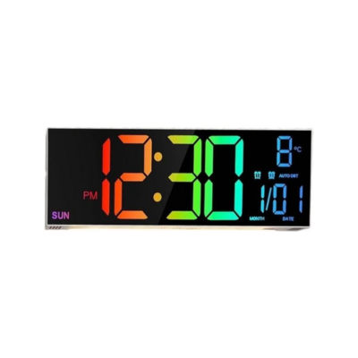 שעון קיר דיגיטלי עם שלט ותאורת Dragon Digital RGB GPDRA-DCRGB-W - צבע לבן