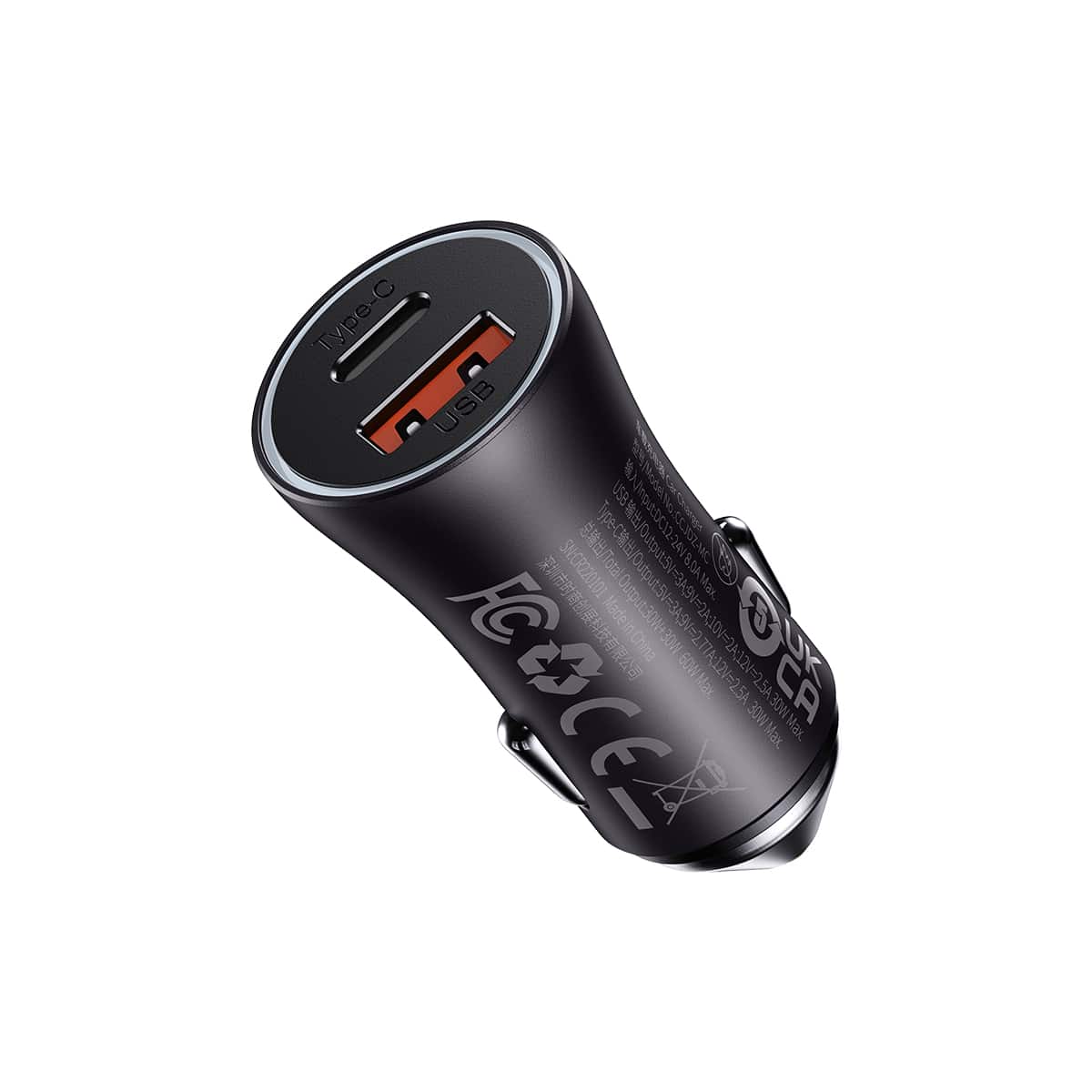 מטען מהיר לרכב Baseus Golden Contactor Max Dual Fast Charger Car Charger U+C 60W