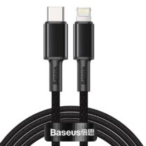 כבל סנכרון וטעינה Baseus High Density Braided Fast Charging Data Cable Type-C to iP PD 20W באורך 2 מטר – צבע שחור