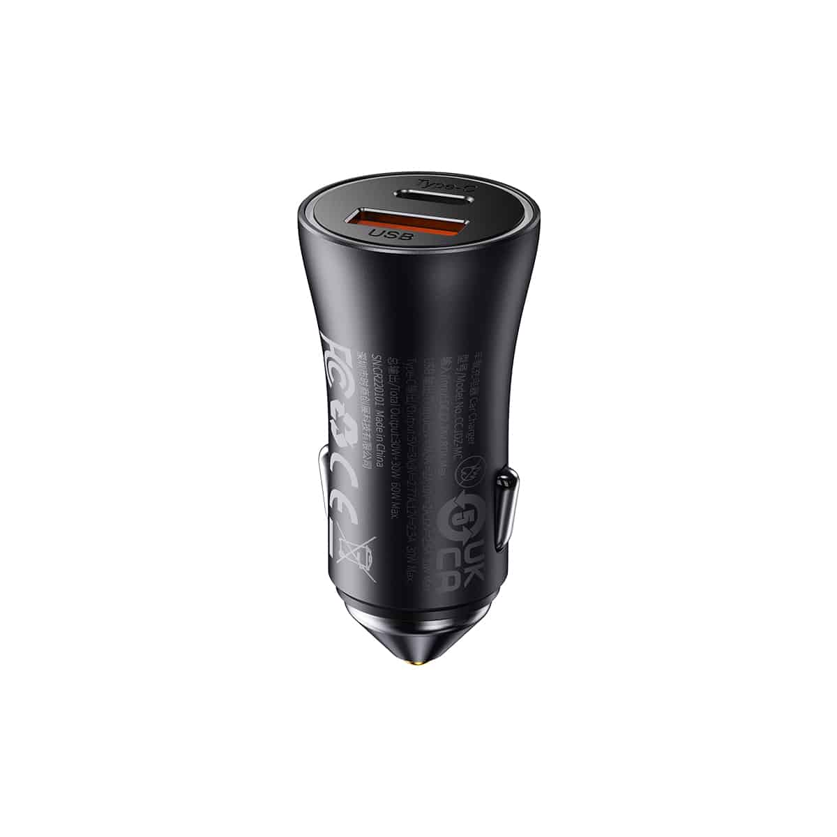 מטען מהיר לרכב Baseus Golden Contactor Max Dual Fast Charger Car Charger U+C 60W – תמונה 6